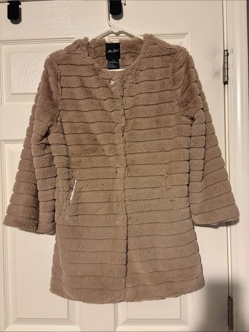 Me Jane Taupe Faux Fur Teddy Coat